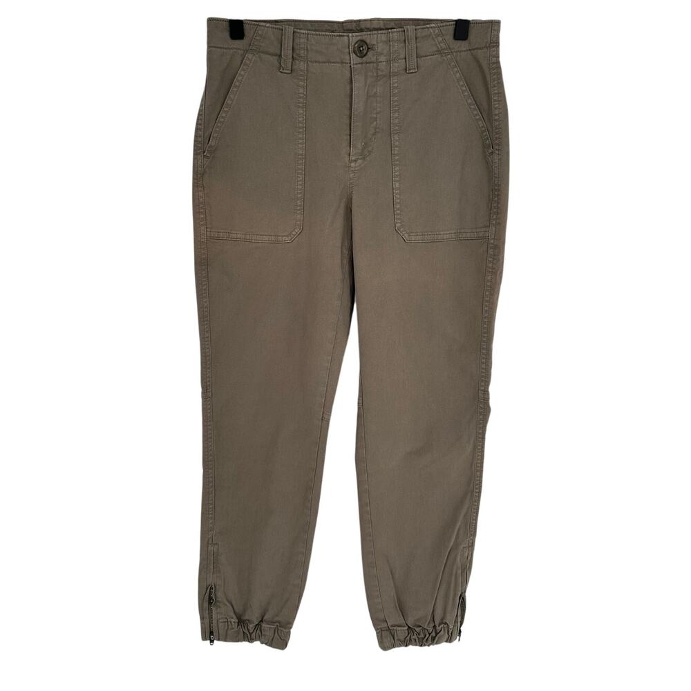Banana Republic Jackson Pants Women 2P Gray Straight Leg High Rise Zip NWT New